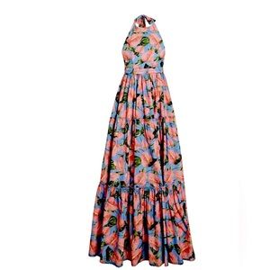 <SOLD> Agua by agua bendita naranja halter maxi in size small